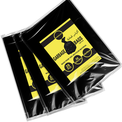 Garbage Bags 60 x 90 cm 30 Gallon 3 Pack Trash Bag Waste Bin Liner Disposable Plastic Bag Light Duty for Home Kitchen Office Commercial Use 60pcs