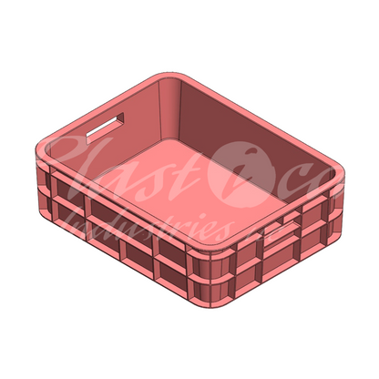 Plastic Storage Crate 590x450x170mm Stackable Food Grade Bakery Crate Ventilated Heavy Duty