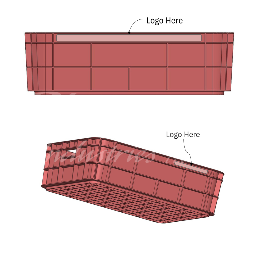 Plastic Storage Crate 590x450x170mm Stackable Food Grade Bakery Crate Ventilated Heavy Duty