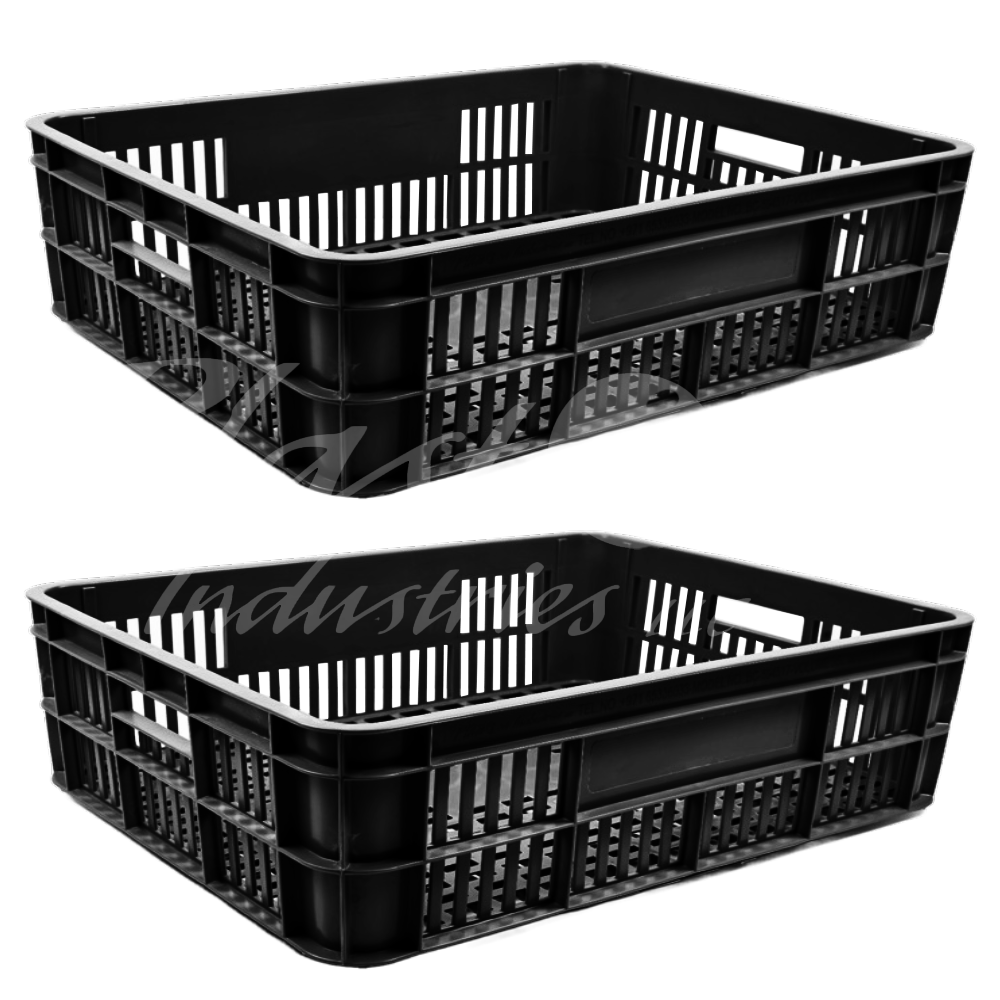 Plastic Storage Crate 590x450x170mm Stackable Food Grade Bakery Crate Ventilated Heavy Duty
