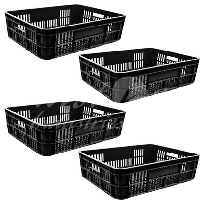 Plastic Storage Crate 590x450x170mm Stackable Food Grade Bakery Crate Ventilated Heavy Duty