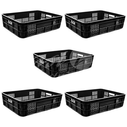 Plastic Storage Crate 590x450x170mm Stackable Food Grade Bakery Crate Ventilated Heavy Duty