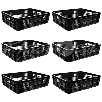 Plastic Storage Crate 590x450x170mm Stackable Food Grade Bakery Crate Ventilated Heavy Duty