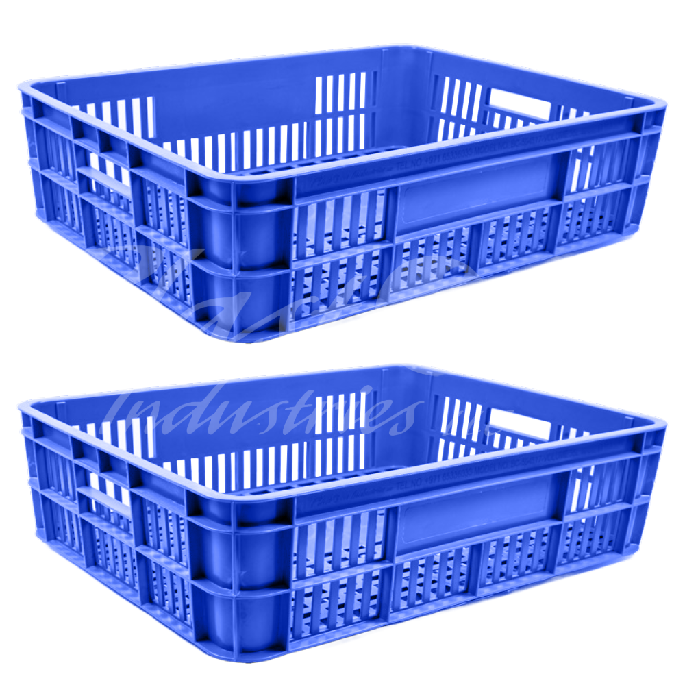 Plastic Storage Crate 590x450x170mm Stackable Food Grade Bakery Crate Ventilated Heavy Duty