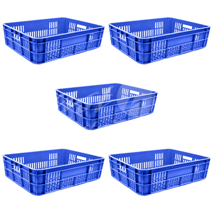 Plastic Storage Crate 590x450x170mm Stackable Food Grade Bakery Crate Ventilated Heavy Duty