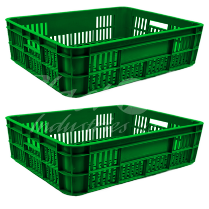 Plastic Storage Crate 590x450x170mm Stackable Food Grade Bakery Crate Ventilated Heavy Duty