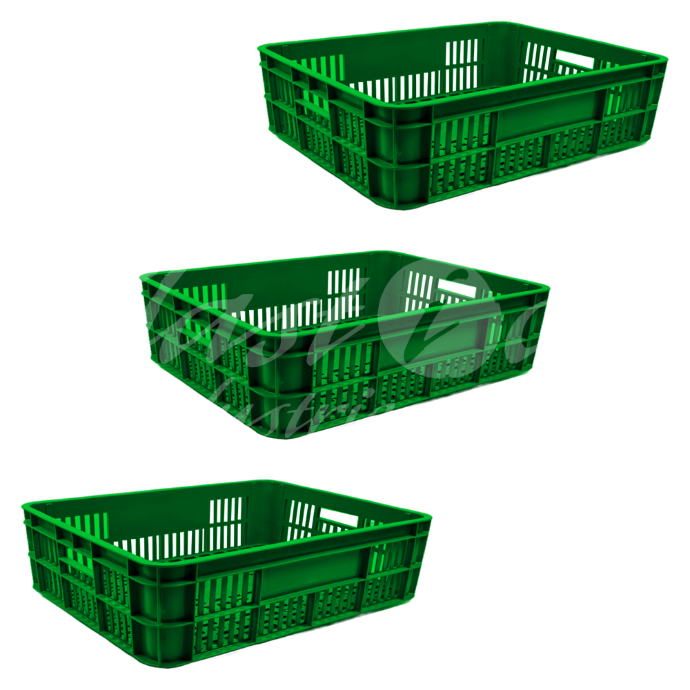 Plastic Storage Crate 590x450x170mm Stackable Food Grade Bakery Crate Ventilated Heavy Duty