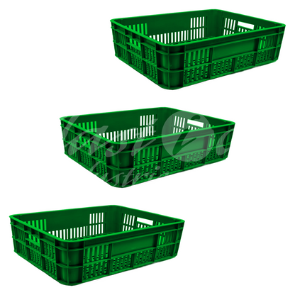 Plastic Storage Crate 590x450x170mm Stackable Food Grade Bakery Crate Ventilated Heavy Duty
