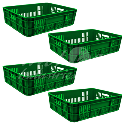 Plastic Storage Crate 590x450x170mm Stackable Food Grade Bakery Crate Ventilated Heavy Duty