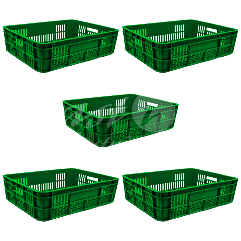 Plastic Storage Crate 590x450x170mm Stackable Food Grade Bakery Crate Ventilated Heavy Duty