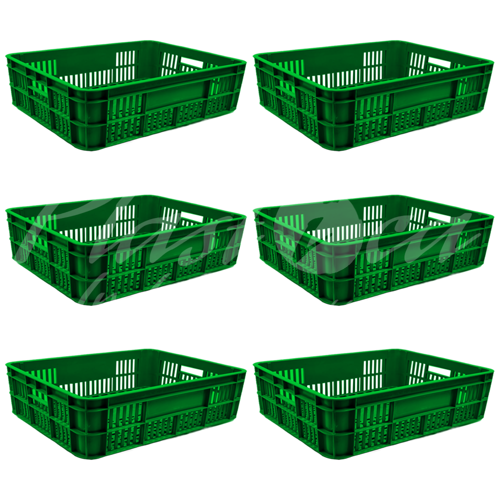 Plastic Storage Crate 590x450x170mm Stackable Food Grade Bakery Crate Ventilated Heavy Duty