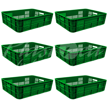 Plastic Storage Crate 590x450x170mm Stackable Food Grade Bakery Crate Ventilated Heavy Duty