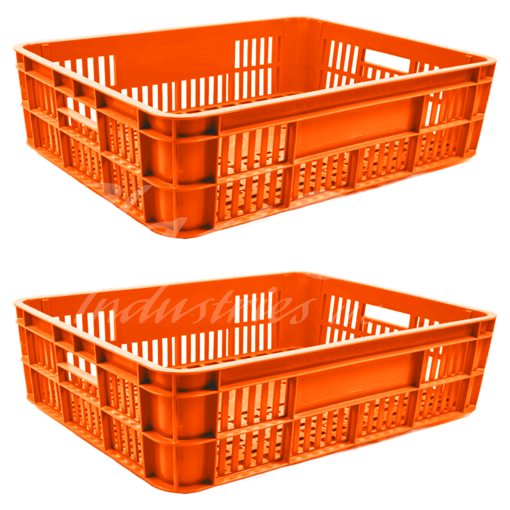 Plastic Storage Crate 590x450x170mm Stackable Food Grade Bakery Crate Ventilated Heavy Duty