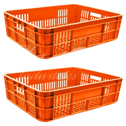 Plastic Storage Crate 590x450x170mm Stackable Food Grade Bakery Crate Ventilated Heavy Duty