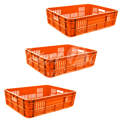 Plastic Storage Crate 590x450x170mm Stackable Food Grade Bakery Crate Ventilated Heavy Duty