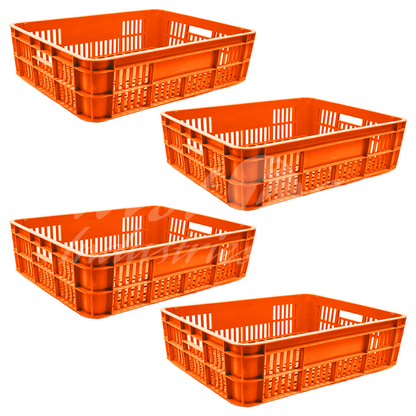 Plastic Storage Crate 590x450x170mm Stackable Food Grade Bakery Crate Ventilated Heavy Duty