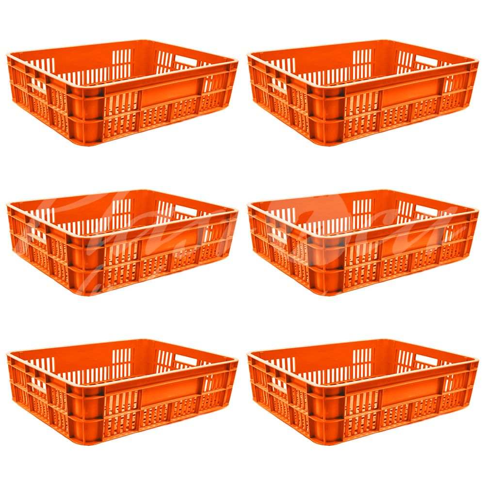 Plastic Storage Crate 590x450x170mm Stackable Food Grade Bakery Crate Ventilated Heavy Duty