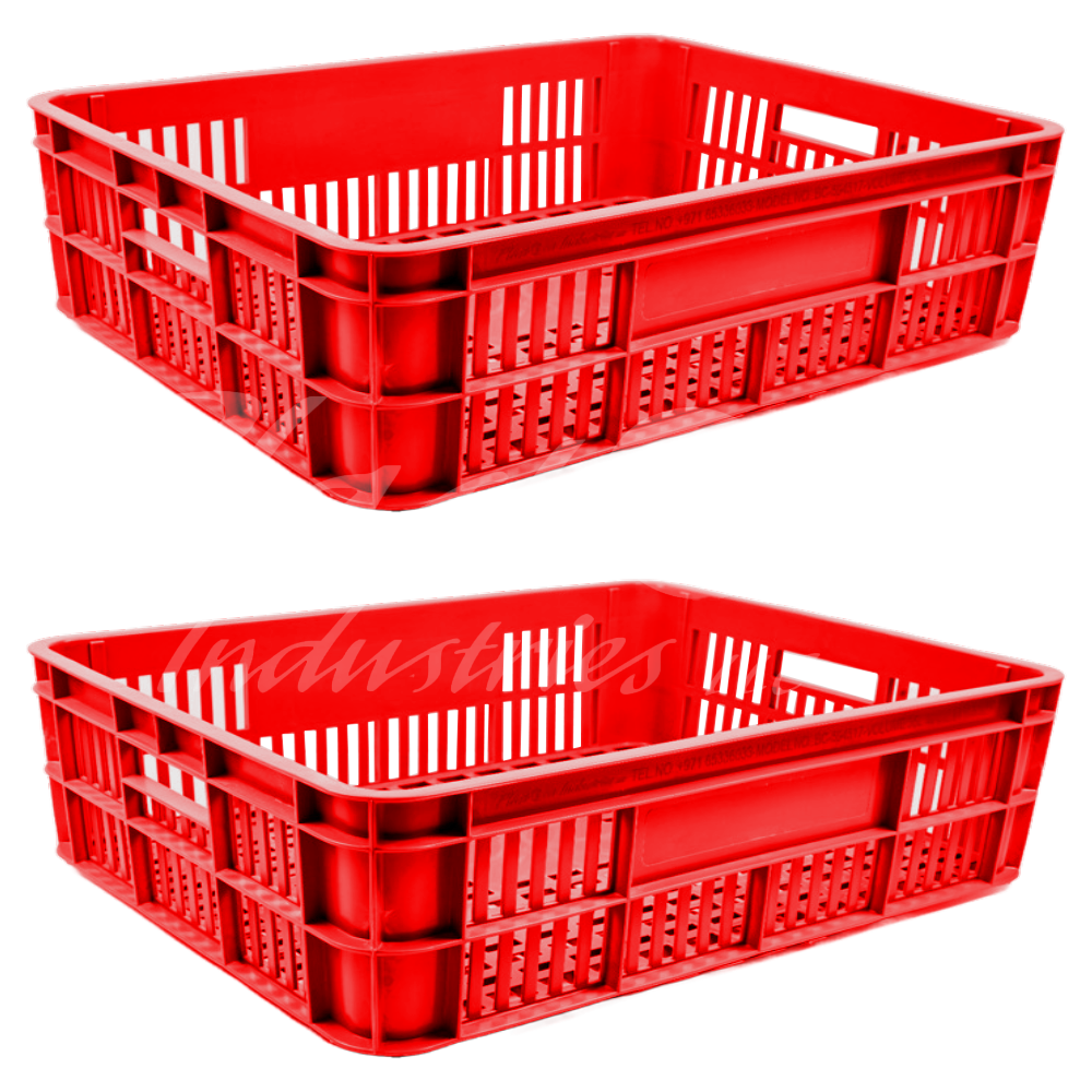 Plastic Storage Crate 590x450x170mm Stackable Food Grade Bakery Crate Ventilated Heavy Duty