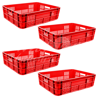 Plastic Storage Crate 590x450x170mm Stackable Food Grade Bakery Crate Ventilated Heavy Duty