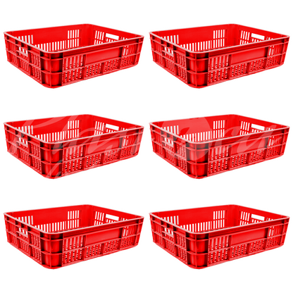 Plastic Storage Crate 590x450x170mm Stackable Food Grade Bakery Crate Ventilated Heavy Duty