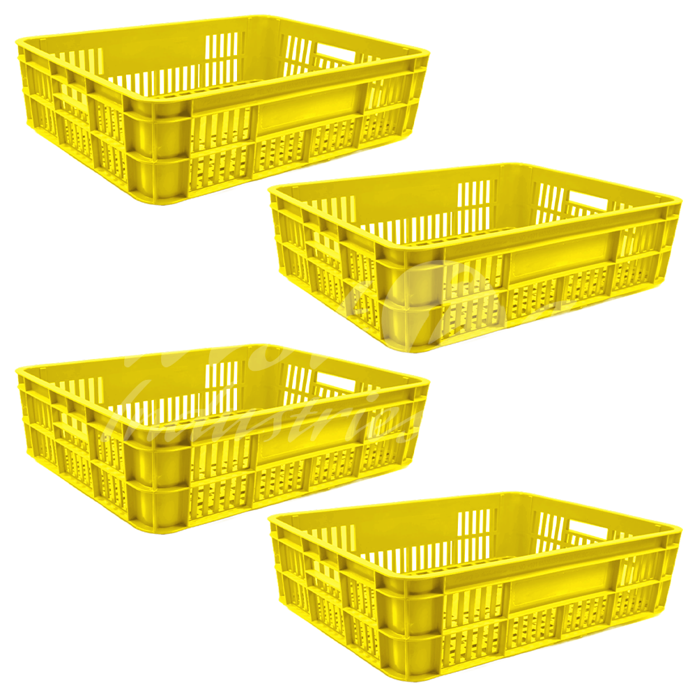 Plastic Storage Crate 590x450x170mm Stackable Food Grade Bakery Crate Ventilated Heavy Duty