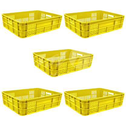 Plastic Storage Crate 590x450x170mm Stackable Food Grade Bakery Crate Ventilated Heavy Duty