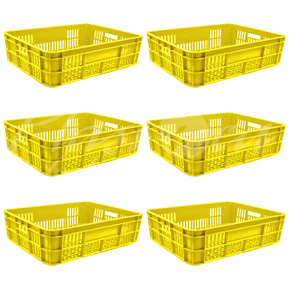 Plastic Storage Crate 590x450x170mm Stackable Food Grade Bakery Crate Ventilated Heavy Duty