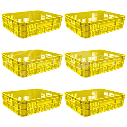 Plastic Storage Crate 590x450x170mm Stackable Food Grade Bakery Crate Ventilated Heavy Duty