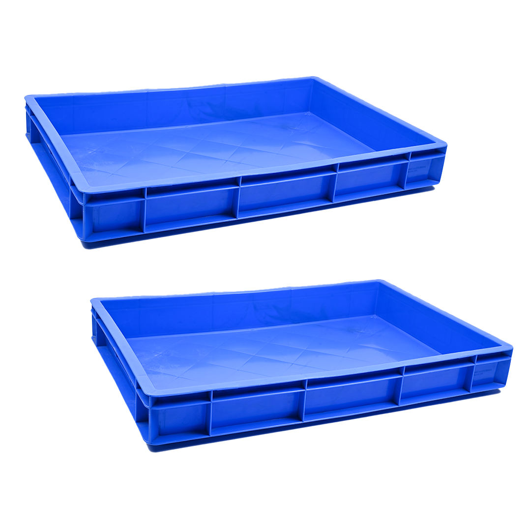 Catering Closed Crate Storage Crate Storage Box Organizer Bin Stackable Basket Heavy Duty Reinforced Walls Anti-Slip Grid Base UV Stabilized Fade-Resistant Easy Handling for Catering Food Storage Transport – 600 x 400 x 80 mm 19L