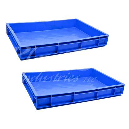 Plastic Storage Crate 600x400x80mm Stackable Food Grade Catering Crate, Heavy Duty