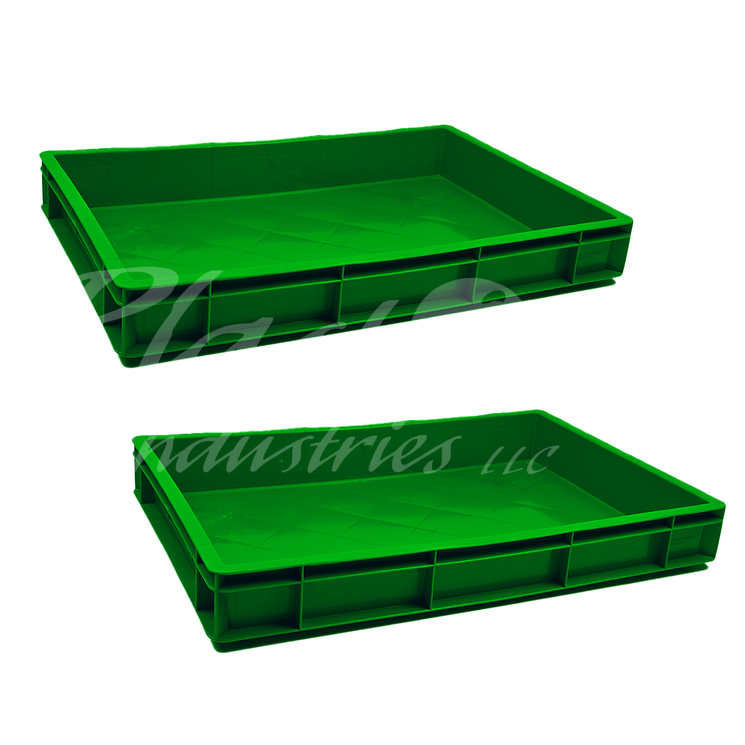 Plastic Storage Crate 600x400x80mm Stackable Food Grade Catering Crate, Heavy Duty