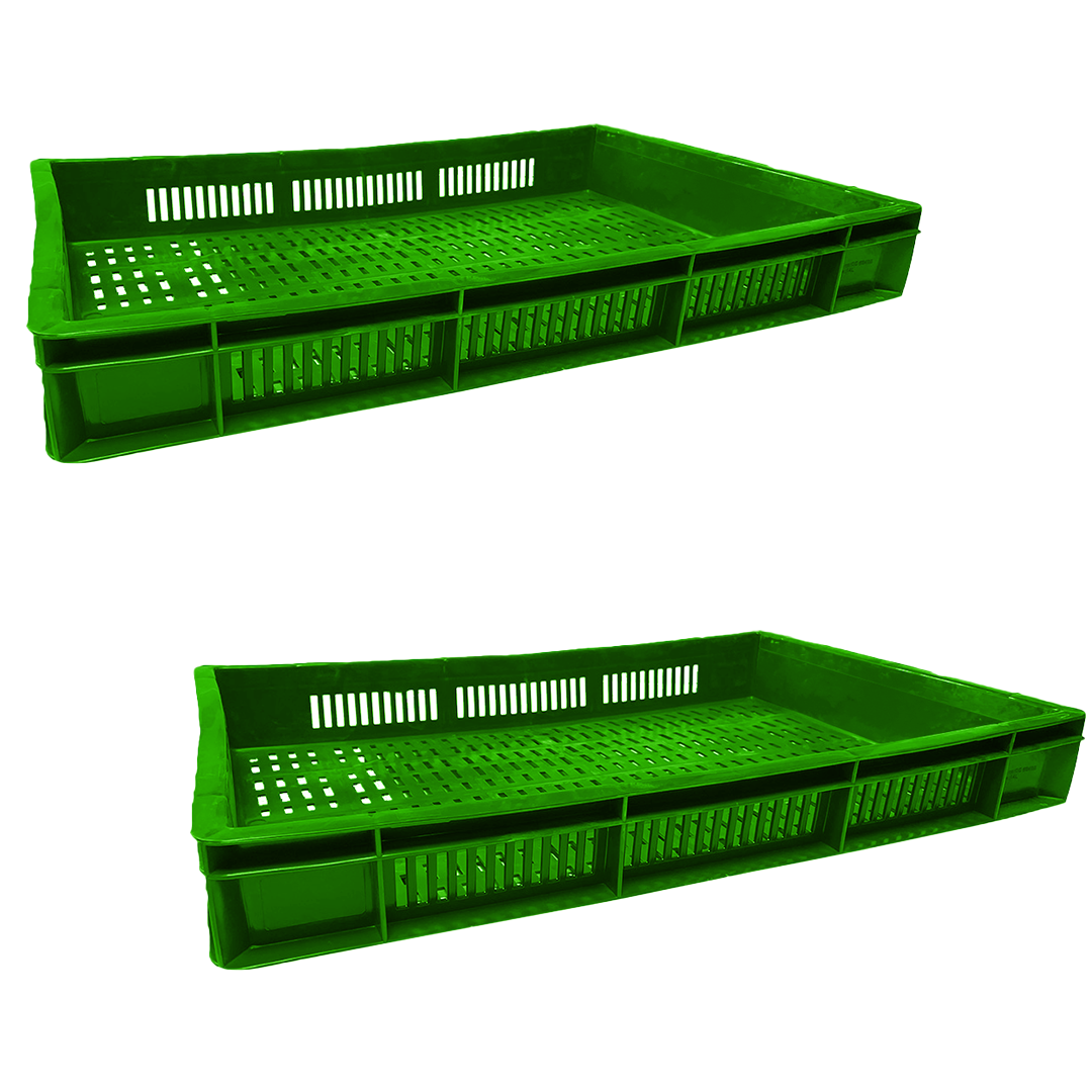 Catering Ventilated Crate Storage Crate Storage Box Organizer Bin Stackable Basket Heavy Duty Reinforced Walls Anti-Slip Grid Base UV Stabilized Fade-Resistant Easy Handling for Catering Food Storage Transport – 600 x 400 x 80 mm 19 L