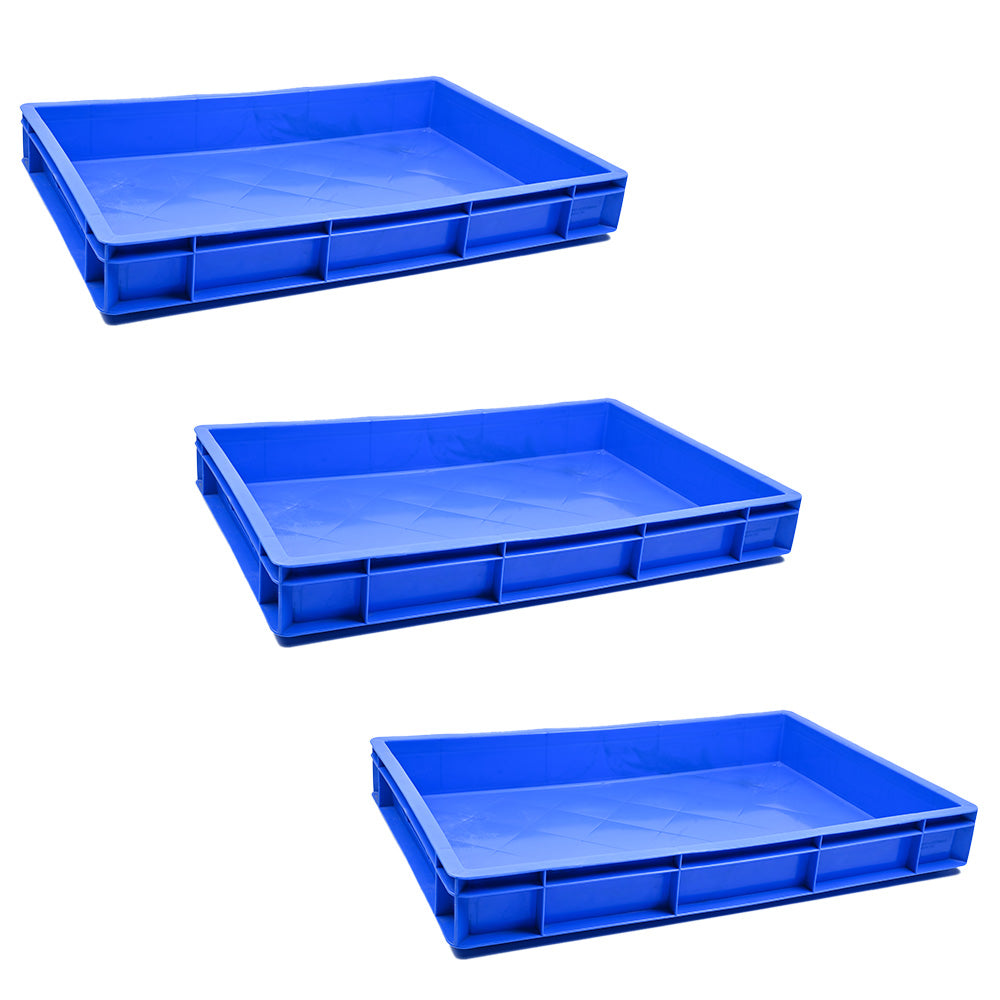 Catering Closed Crate Storage Crate Storage Box Organizer Bin Stackable Basket Heavy Duty Reinforced Walls Anti-Slip Grid Base UV Stabilized Fade-Resistant Easy Handling for Catering Food Storage Transport – 600 x 400 x 80 mm 19L