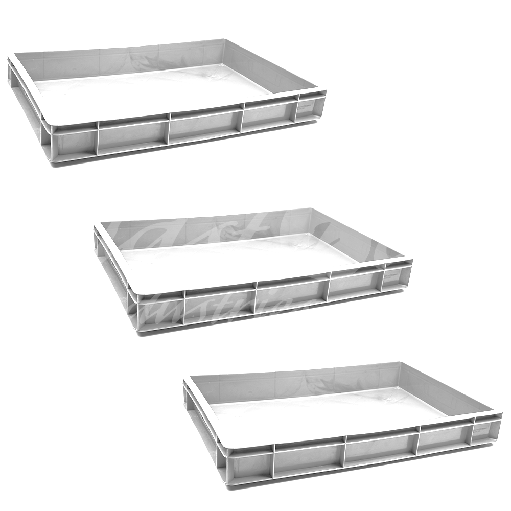 Plastic Storage Crate 600x400x80mm Stackable Food Grade Catering Crate, Heavy Duty