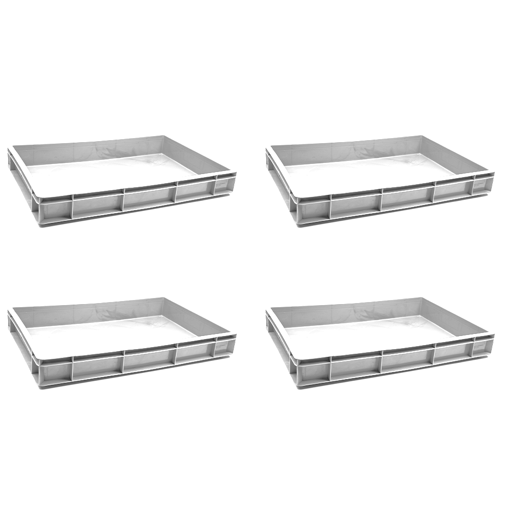 Catering Closed Crate Storage Crate Storage Box Organizer Bin Stackable Basket Heavy Duty Reinforced Walls Anti-Slip Grid Base UV Stabilized Fade-Resistant Easy Handling for Catering Food Storage Transport – 600 x 400 x 80 mm 19L