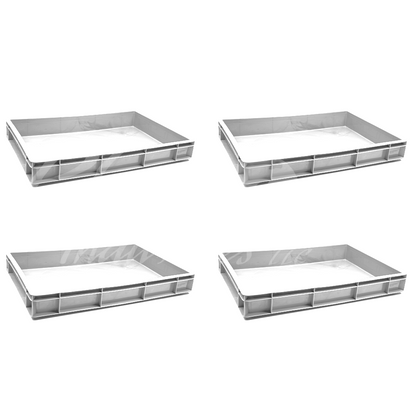 Plastic Storage Crate 600x400x80mm Stackable Food Grade Catering Crate, Heavy Duty