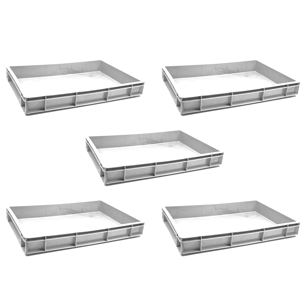 Catering Closed Crate Storage Crate Storage Box Organizer Bin Stackable Basket Heavy Duty Reinforced Walls Anti-Slip Grid Base UV Stabilized Fade-Resistant Easy Handling for Catering Food Storage Transport – 600 x 400 x 80 mm 19L