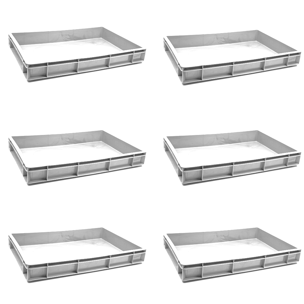 Catering Closed Crate Storage Crate Storage Box Organizer Bin Stackable Basket Heavy Duty Reinforced Walls Anti-Slip Grid Base UV Stabilized Fade-Resistant Easy Handling for Catering Food Storage Transport – 600 x 400 x 80 mm 19L