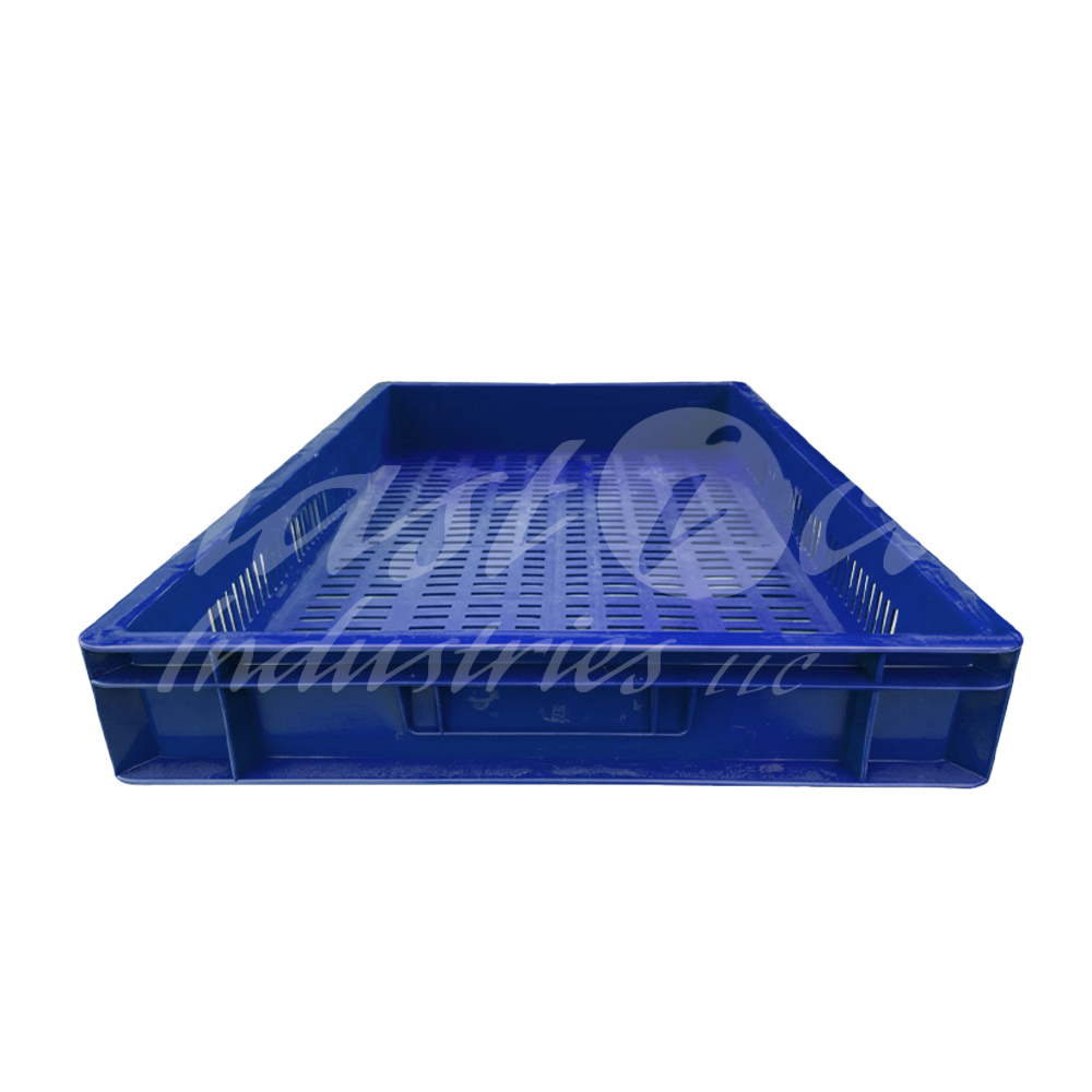 Plastic Storage Crate 600x400x80mm Stackable Food Grade Ventilated Catering Crate Heavy Duty