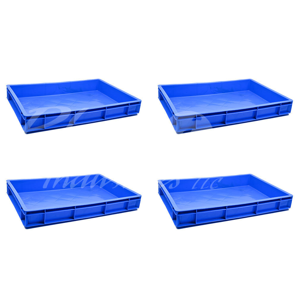 Plastic Storage Crate 600x400x80mm Stackable Food Grade Catering Crate, Heavy Duty