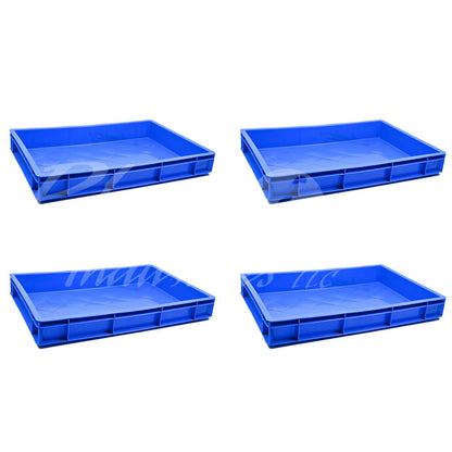 Plastic Storage Crate 600x400x80mm Stackable Food Grade Catering Crate, Heavy Duty
