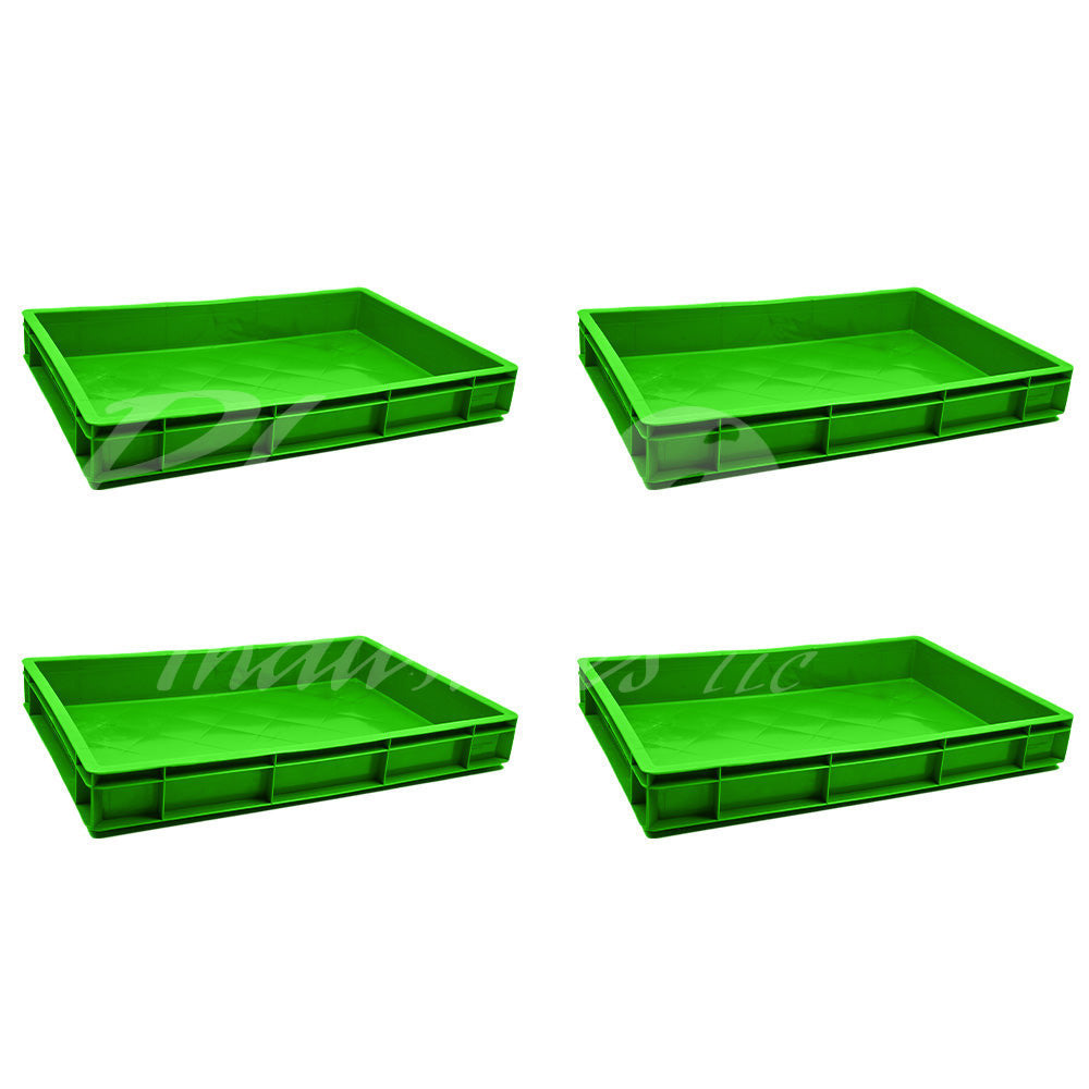Plastic Storage Crate 600x400x80mm Stackable Food Grade Catering Crate, Heavy Duty