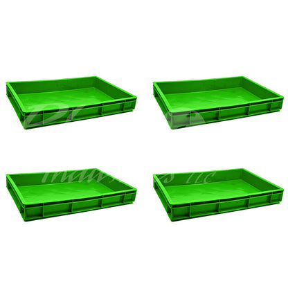 Plastic Storage Crate 600x400x80mm Stackable Food Grade Catering Crate, Heavy Duty