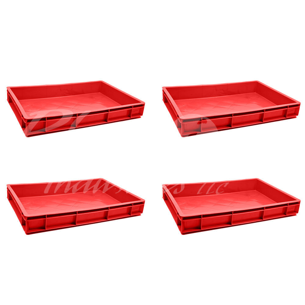 Plastic Storage Crate 600x400x80mm Stackable Food Grade Catering Crate, Heavy Duty