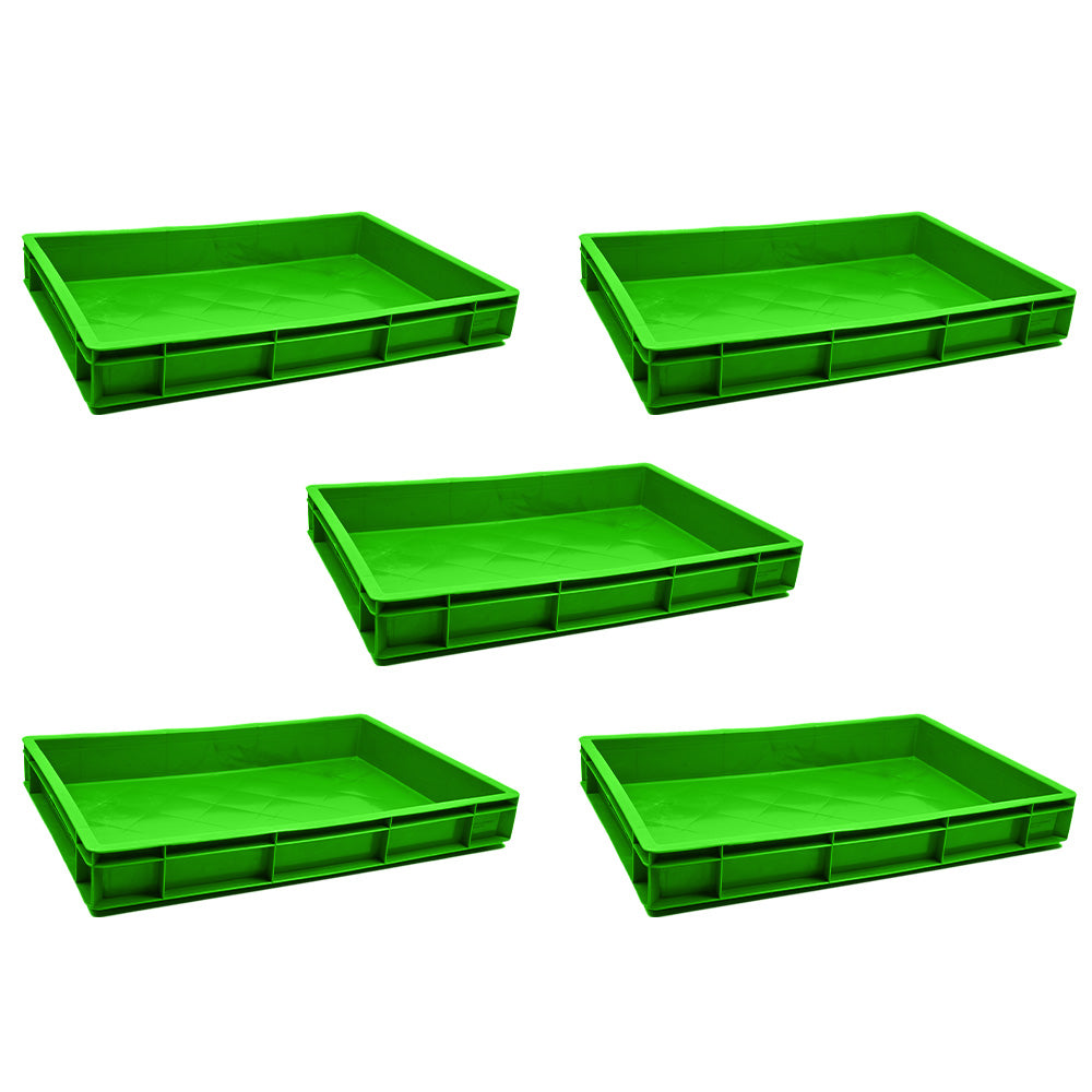 Catering Closed Crate Storage Crate Storage Box Organizer Bin Stackable Basket Heavy Duty Reinforced Walls Anti-Slip Grid Base UV Stabilized Fade-Resistant Easy Handling for Catering Food Storage Transport – 600 x 400 x 80 mm 19L