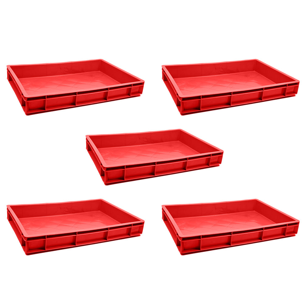 Catering Closed Crate Storage Crate Storage Box Organizer Bin Stackable Basket Heavy Duty Reinforced Walls Anti-Slip Grid Base UV Stabilized Fade-Resistant Easy Handling for Catering Food Storage Transport – 600 x 400 x 80 mm 19L