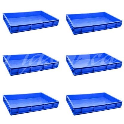 Plastic Storage Crate 600x400x80mm Stackable Food Grade Catering Crate, Heavy Duty