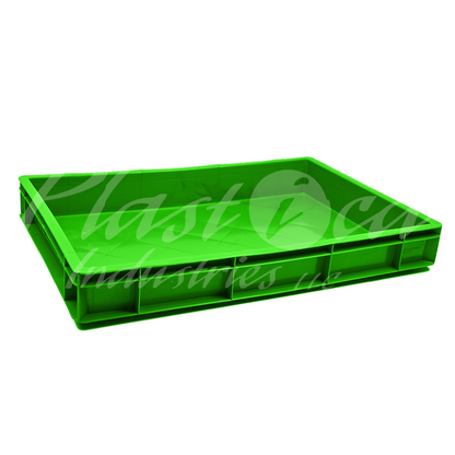 Plastic Storage Crate 600x400x80mm Stackable Food Grade Catering Crate, Heavy Duty