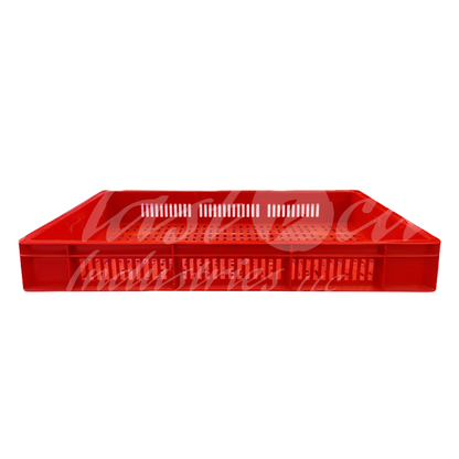 Plastic Storage Crate 600x400x80mm Stackable Food Grade Ventilated Catering Crate Heavy Duty