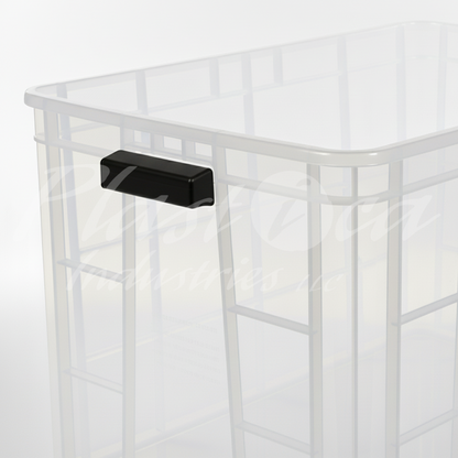 Plastic Heavy Duty Storage Crate Bin with Lid & Handles for easy lifting 600x400x350mm Stackable Food Grade Crate - Clear to check content